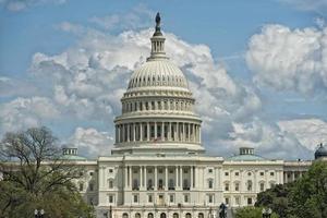 Washington dc Capitol visie van de winkelcentrum Aan bewolkt lucht foto