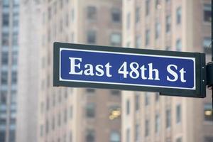 nieuw york straat teken oosten- 48ste straat foto