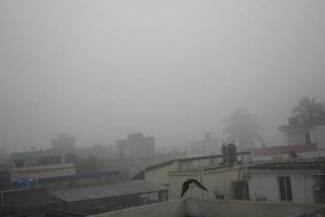 kolkata stad scape in mistig ochtend- 9 foto