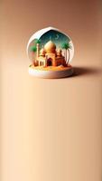 digitaal 3d illustratie Ramadan kareem moskee instagram verhaal foto