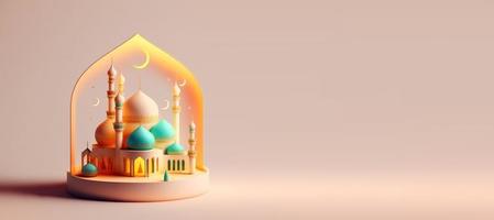 moskee illustratie voor eid Islamitisch Ramadan groet foto