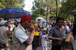 Mexico stad, februari 3 2019 - stad- park chapultepec druk van mensen Aan zondag foto