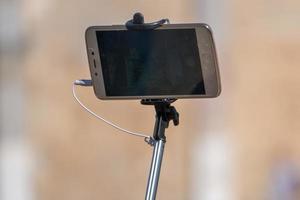 hand- nemen selfie afbeelding met smartphone foto