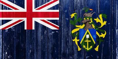 vlag van de Brits overzee gebied van pitcairn eilanden Aan een getextureerde achtergrond. concept collage. foto