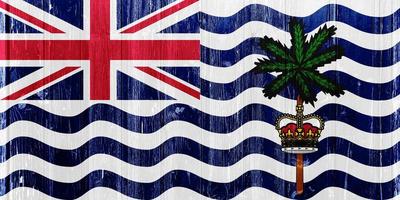 vlag van de Brits overzee gebied van Brits Indisch oceaan gebied Aan een getextureerde achtergrond. concept collage. foto