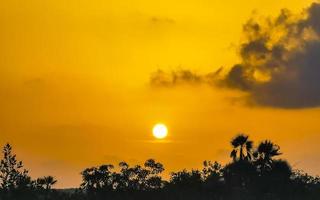 mooi kleurrijk tropisch zonsopkomst in paradijs playa del carmen Mexico. foto