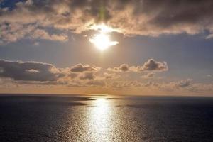 toneel- zonsondergang visie foto