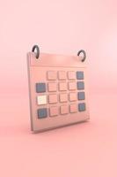 roze kalender een roos 3d afspraak voor ontwerper foto