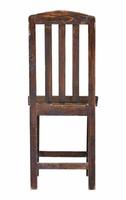 terug visie van houten stoel geïsoleerd Aan wit met knipsel pad foto