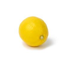 ronde geel citroen geïsoleerd Aan wit achtergrond foto