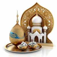 3d geven Ramadan kareem decoratie foto