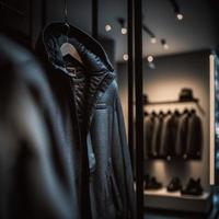 foto winkel voor kleding, kleding winkel Aan hanger Bij de modern winkel winkel