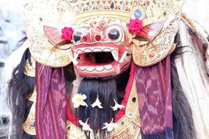 de traditie van de barong dans in Bali net zo een ceremonie foto