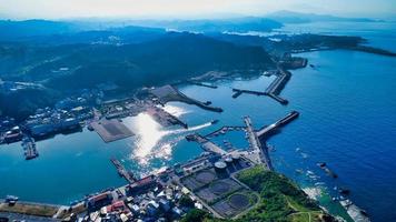 luchtfoto van keelung stad foto