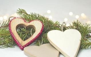 houten hart kerst decor foto