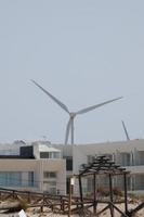 windmolens voor niet-vervuilend elektrisch macht generatie foto