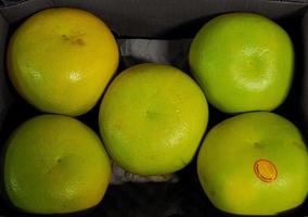 groot citroen pummelo een geweldig gezond tropisch citrus voedsel foto