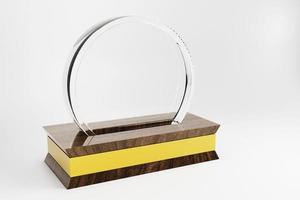 3d renderen glas trofee of acryl winnaar prijs realistisch foto