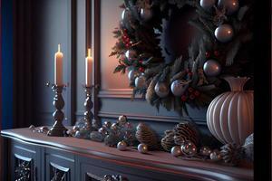 versieren de ontvangst kamer vrolijk Kerstmis en nieuw jaar foto