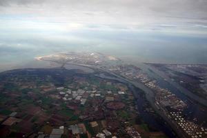 Amsterdam kanalen antenne panorama landschap terwijl landen foto