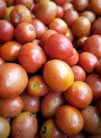 stapel van rood en vers tomaten klaar naar worden op de markt gebracht Rechtsaf foto