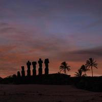 moais Bij anakena strand in Pasen eiland Chili foto