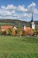 dorp van fladungen in Rhoen Grabfeld regio, lager Franken, Beieren, Duitsland foto