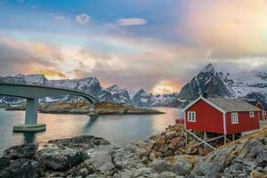 mooi natuur Lanscape van lofoten in Noorwegen foto