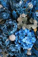 blauw bloemenboeket foto