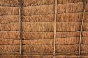 landelijk huis dak gemaakt van cogon gras, riet dak achtergrond, vlechtwerk, stro patroon dak achtergrond en structuur foto