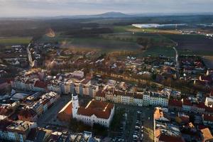 stadsgezicht van klein Europese dorp, antenne visie foto