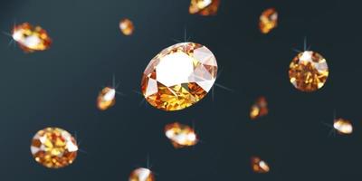 amber edelsteen diamant groep vallend achtergrond zacht focus bokeh 3d renderen foto