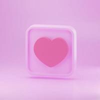 hart vorm 3d renderen roze Valentijnsdag dag foto