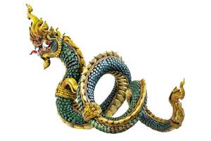 koning van naga, naka Thailand draak of slang koning Aan wit achtergrond foto