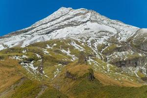 monteren taranaki of monteren egmont de iconisch berg van de western regio van noorden eiland, nieuw Plymouth, nieuw Zeeland. foto