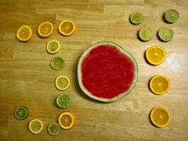 vlak leggen van fruit foto