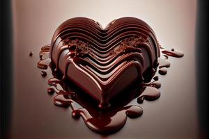 chocola in de het formulier van hart Valentijnsdag dag 3d en illustraties foto