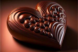 chocola in de het formulier van hart Valentijnsdag dag 3d en illustraties foto