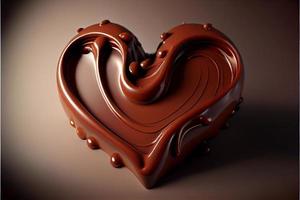 chocola in de het formulier van hart Valentijnsdag dag 3d en illustraties foto