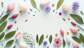 biologisch bloemen van bloemen en bladeren Aan een wit achtergrond foto