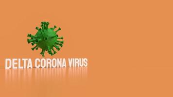 het delta corona virus voor medische of sci concept 3D-rendering. foto
