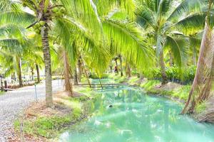 kokosnoot boerderijen en mooi turkoois wateren in zuidelijk Thailand. foto