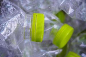 plastic flessen recyclen achtergrond concept foto