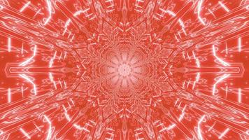 rode, oranje en witte lichten en vormen caleidoscoop 3d illustratie voor achtergrond of behang foto