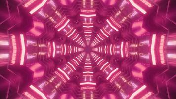 rode, roze en paarse vormen en ontwerp caleidoscoop 3d illustratie voor achtergrond of behang foto