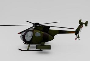 helikopter, minimaal 3d renderen Aan wit achtergrond foto