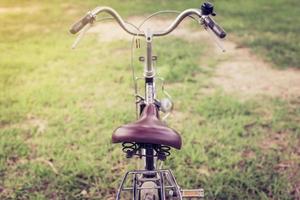stoel fiets wijnoogst in tuin foto
