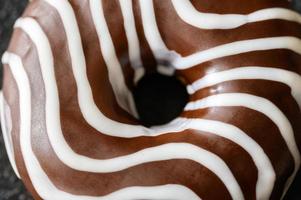 chocolade donut close-up foto