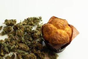 hennep doordrenkt gebakken voedsel Product. marihuana drug gebruik foto