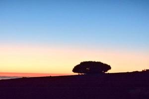 toneel- landschap Bij zonsondergang foto